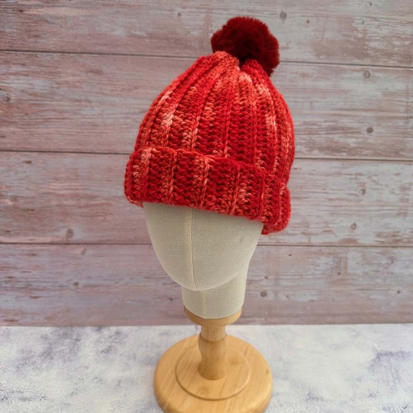 Red Ribbed Hat