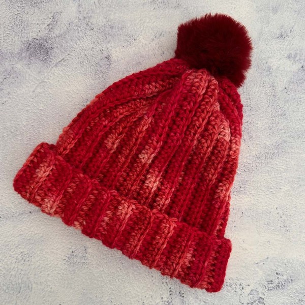 Red Ribbed Hat