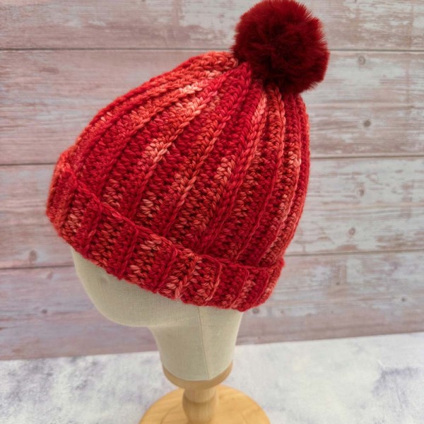 Red Ribbed Hat